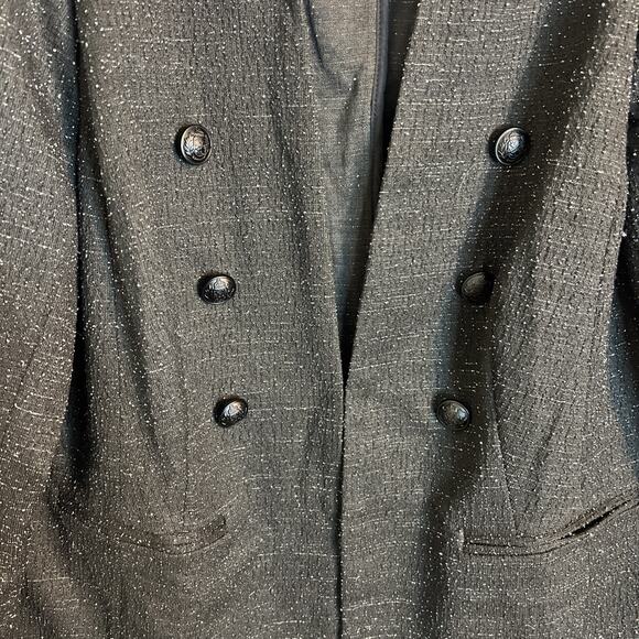 Lane Bryant Womens Blazer Jacket Size 14 Black Textured Metallic Clasp Front - Picture 4 of 11